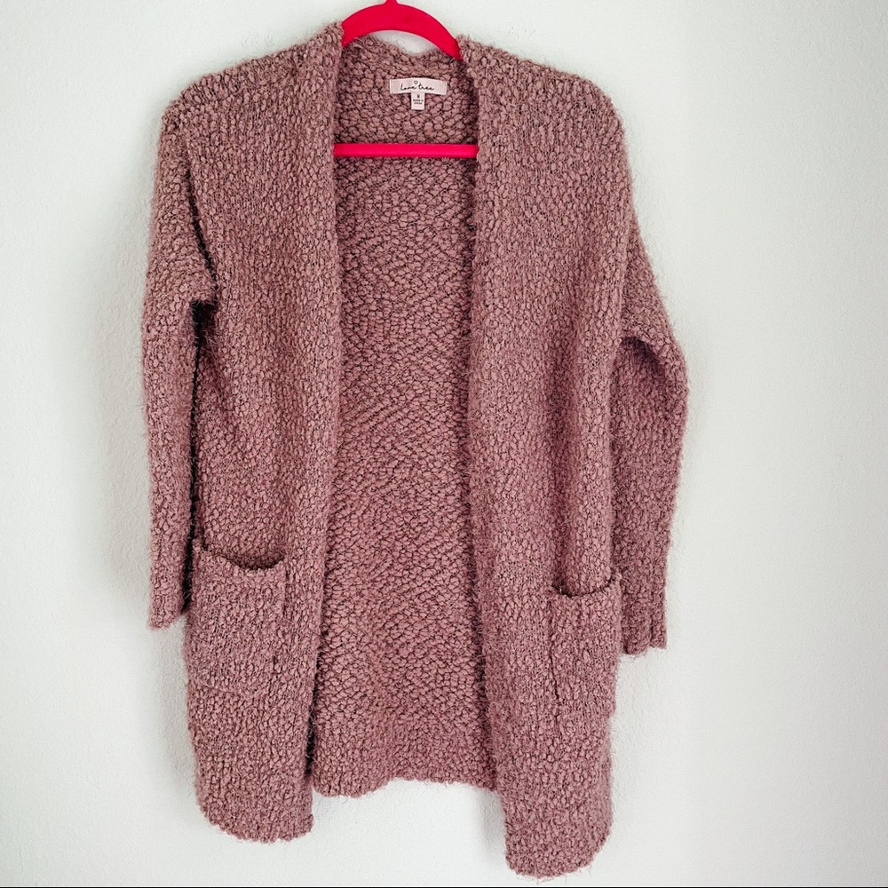 LAST CHANCE BEFORE I DONATE - Love Tree Mauve Pink Open Front Cardigan Medium